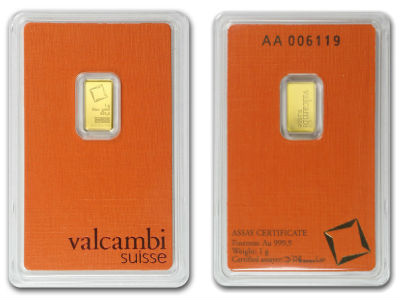 1 Gram Valcambi Gold Bar For Sale