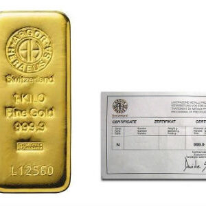 1 Kilo Argor Heraeus Gold Bar For Sale