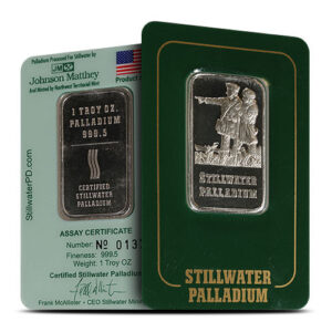 1 oz Johnson Matthey Stillwater Palladium Bar (Secondary Market)