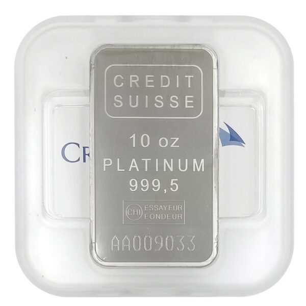 10 oz Credit Suisse Platinum Bar For