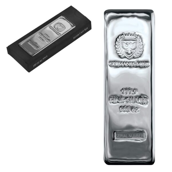 100 oz Germania Mint Cast Silver Bar