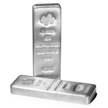 100 oz PAMP Suisse Silver Bar For Sal