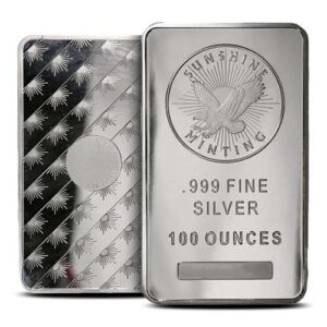 100 oz Sunshine Silver Bar For Sale