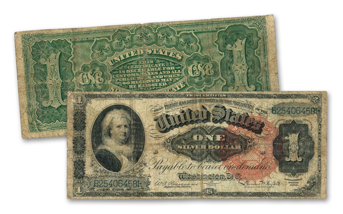 1886 $1 Silver Certificate Mart