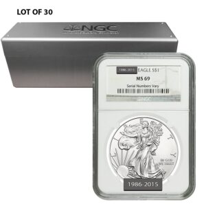 1986-2015 American Silver Eagle 30-Coin Set NGC MS69