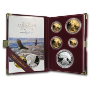 1995-W Proof American Eagle 10th Anniversary 5-Coin Set (Box + CoA)