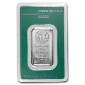 20 Gram Argor Heraeus Platinum Bar Fo