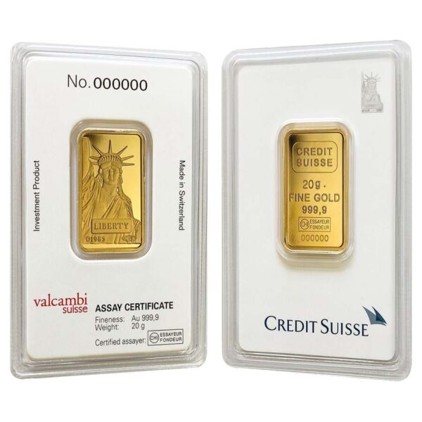 20 Gram Credit Suisse Liberty Gold Ba