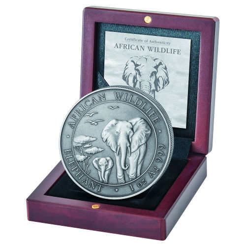 2015 1 Kilo Somalia Silver Elephant C