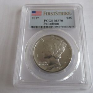 2017 1 oz American Palladium Eagle Coin PCGS MS70 (First Day of Issue)