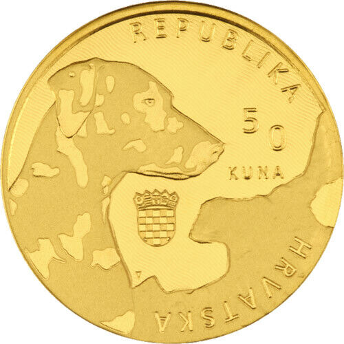 2021 1 oz Croatia Gold Dalmatian Dog