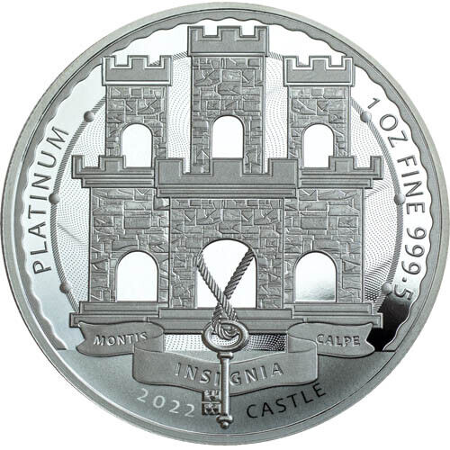 2022 1 oz Gibraltar Platinum Castle