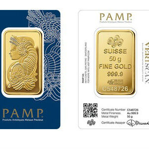 50 Gram PAMP Suisse Fortuna Veriscan Gold Bar (New, w/ Assay)