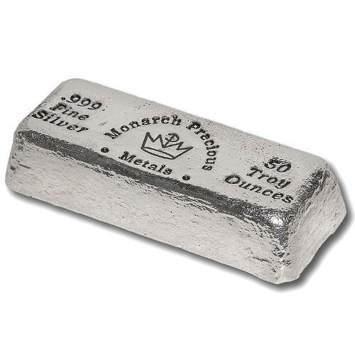 50 oz Monarch Hand Poured Loaf Silver