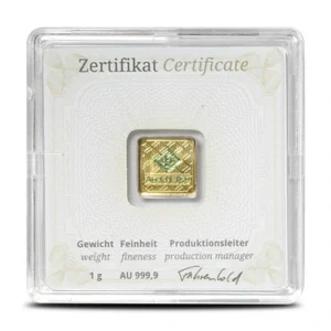 Buy 1 Gram Geiger Square Gold Bar (New w/ Assay)