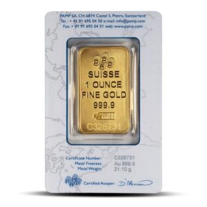 1 oz PAMP Suisse Gold Bar For Sale (Varied Design w/ Assay)