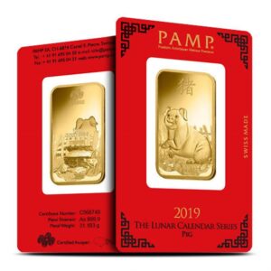 1 oz PAMP Suisse Lunar Pig Gold Bar (New w/ Assay)