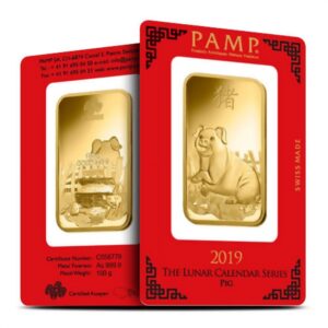 100 Gram PAMP Suisse Lunar Pig Gold Bar (New w/ Assay)