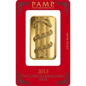 100 Gram PAMP Suisse Lunar Snake Gold Bar (New w/ Assay)