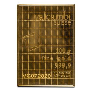 100 Gram Valcambi Gold CombiBar (100x1g w/Assay)