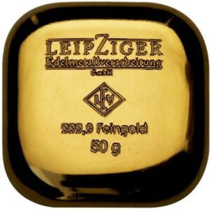 Buy 50 Gram Geiger Edelmetalle Square Gold Bar (New)